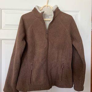 Telluride Clothing Company coco brown fleece full zip coat, Med.